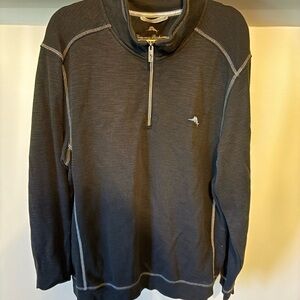 Tommy Bahama Charcoal Gray Quarter-Zip Pullover Sweater